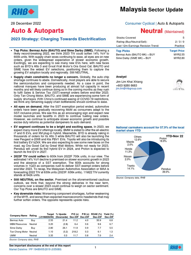 Rhb-Report-My Auto-Autoparts Sector-Update 20221228 Rhb ...