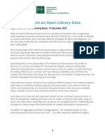 IFLA Statement On Open Library Data