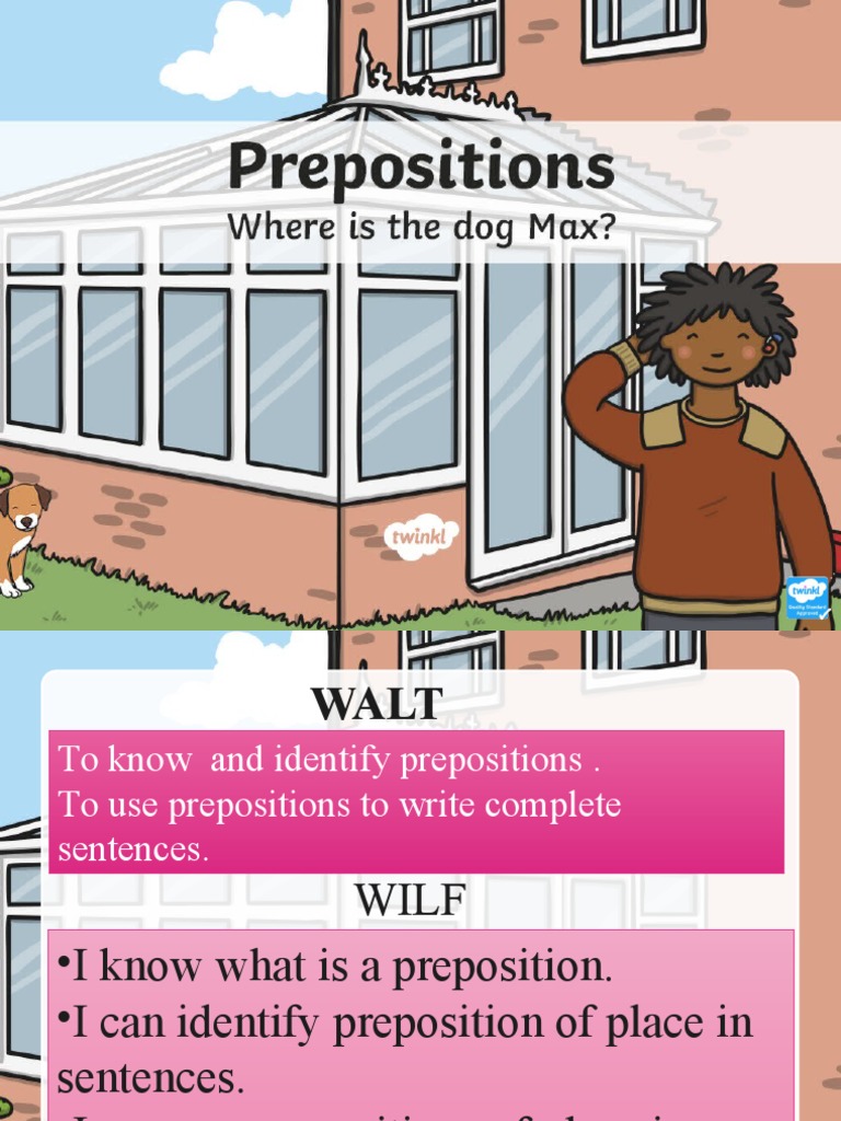 Prepositions of Place for Grade 3 | PDF | Preposition And Postposition ...