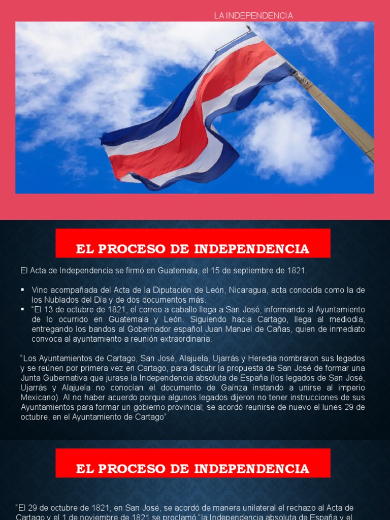 La Independencia de Costa RicaExpo PDF Costa Rica Centroamérica