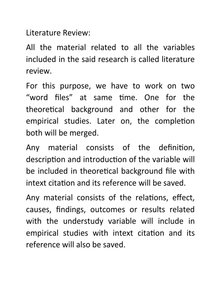 Literature Review Working Steps | PDF