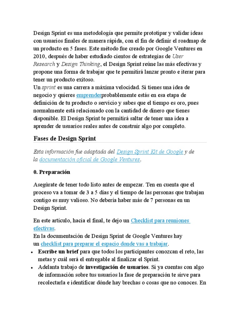 Guía del Design Sprint en 5 Fases | PDF | Diseño