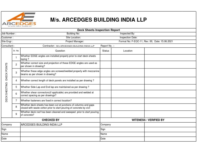 Deck Inspection Report Summary | PDF | Mechanical Engineering ...
