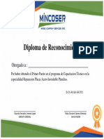 Diploma de Reconocimiento - Capacitacion