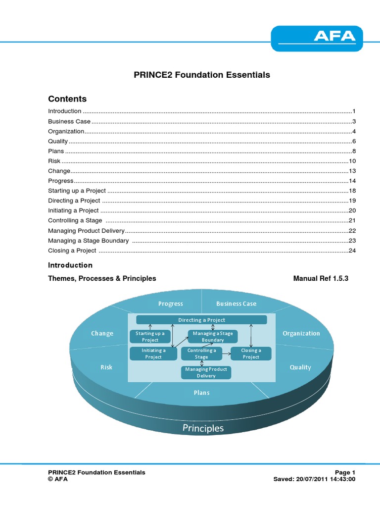 PRINCE2 Foundation Overview and Quality | PDF | Risk | Quality Assurance