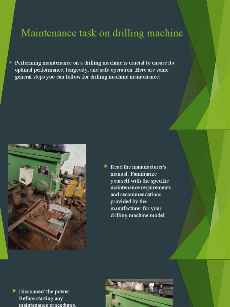 Maintenance Task On Drilling Machine PDF Drill Belt (Mechanical)