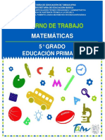 Matemáticas 5° Grado Primaria Cuadernillo Alumno - Si Final