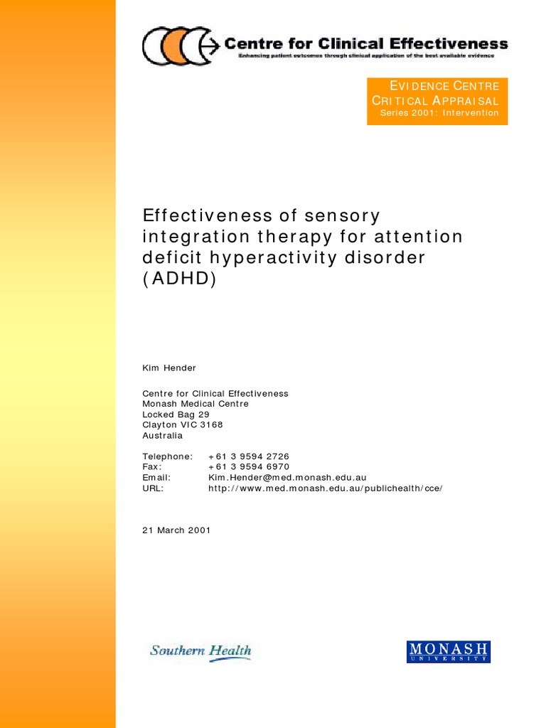 Effectiveness of Sensory Integration in ADHD | PDF | Attention Deficit ...