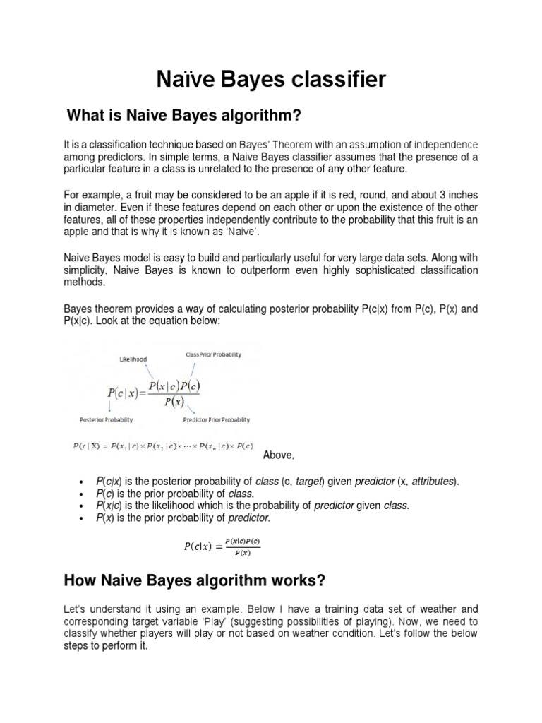 Naïve Bayes classifier | PDF