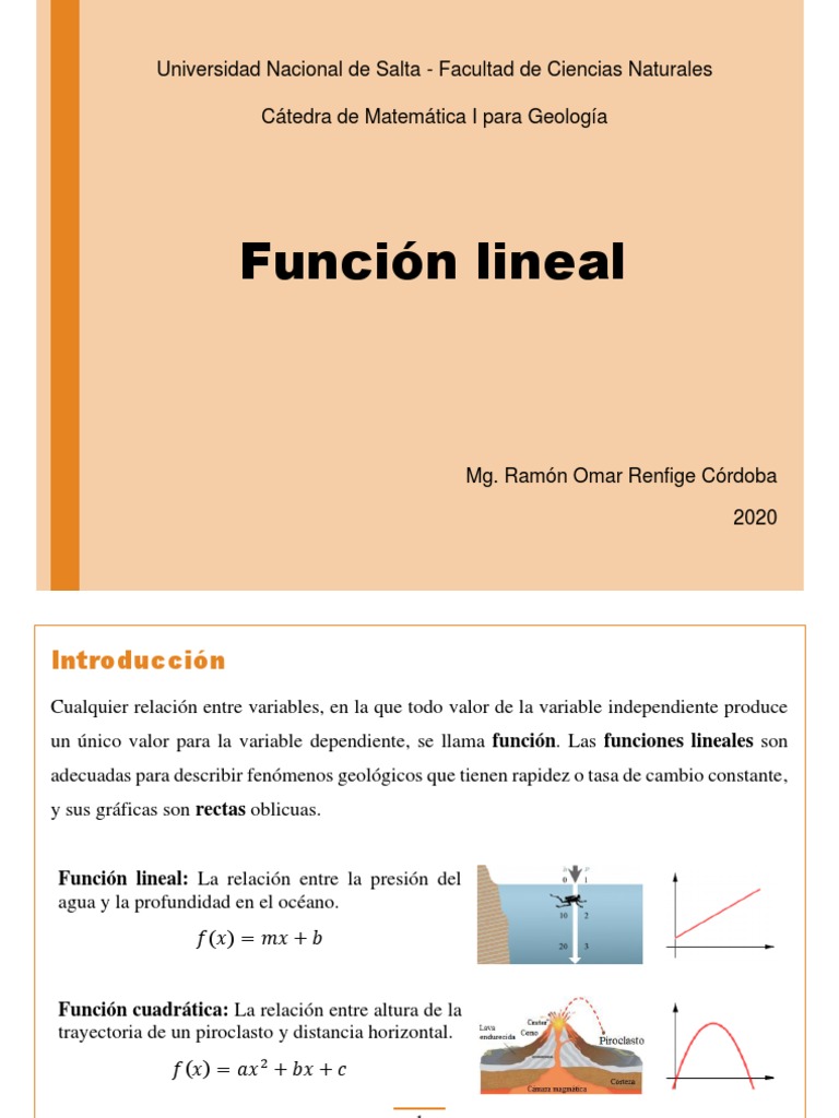 TEORIA 01 Función Lineal | PDF | Pendiente | Línea (geometría)