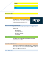 Math Definitions Chapter 1 and 2 