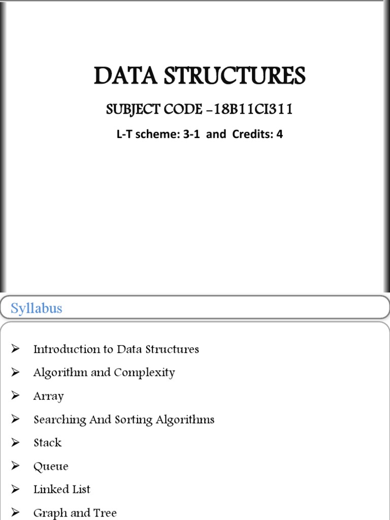 1-Introduction To Data Structures | PDF | Data Compression | Queue ...