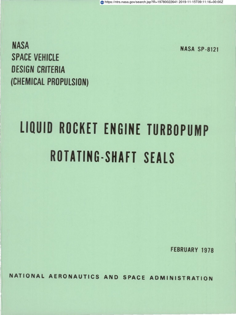 SP8121 Rotating Shaft Seals PDF Rocket Propellant Rocket Engine