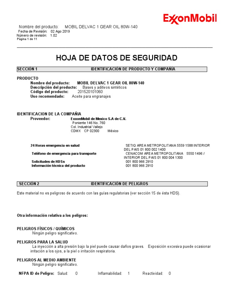 Msds_gear Oil 80w140 PDF