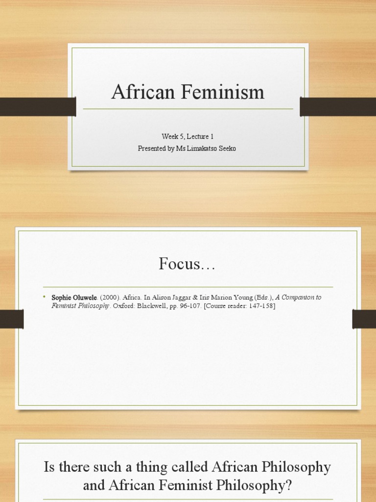 African Feminist Philosophy Overview | PDF | Gender Studies | Feminism