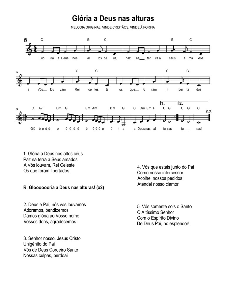 Glória A Deus Nas Alturas | Download grátis PDF | Religiões abraâmicas ...