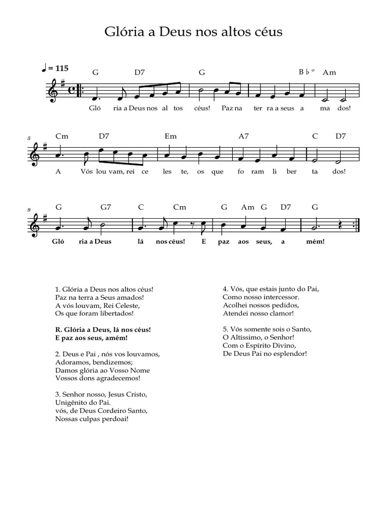 Glória A Deus Nos Altos Céus | PDF | Deus | Deus no cristianismo