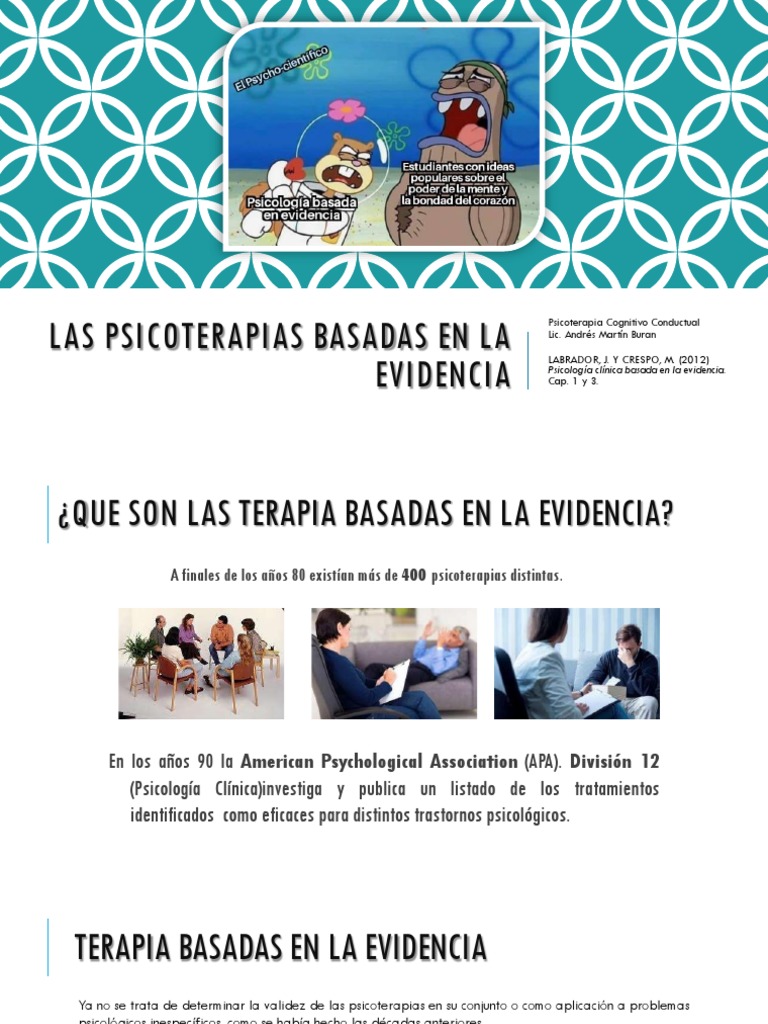 Terapias Basadas en Evidencia en Psicología | PDF | Psicoterapia ...