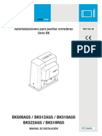 Bks08Ags / Bks12Ags / Bks18Ags Bks22Ags / Bks18Rgs: Automatizaciones para Puertas Correderas Serie BK