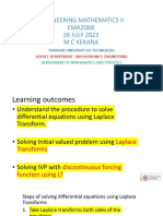 26 July 2023 Solving de Using Laplace Transform