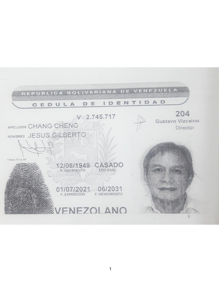 Documento Identidad V2745717 PDF