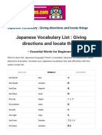 Japanese Vocabulary - Giving Directions and Locate Things