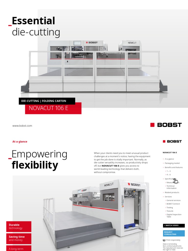 Novacut 106 E Die-Cutting Overview | PDF