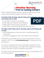 SacRT Free Ride Flyer To Cooling Centers July 20-23 2023