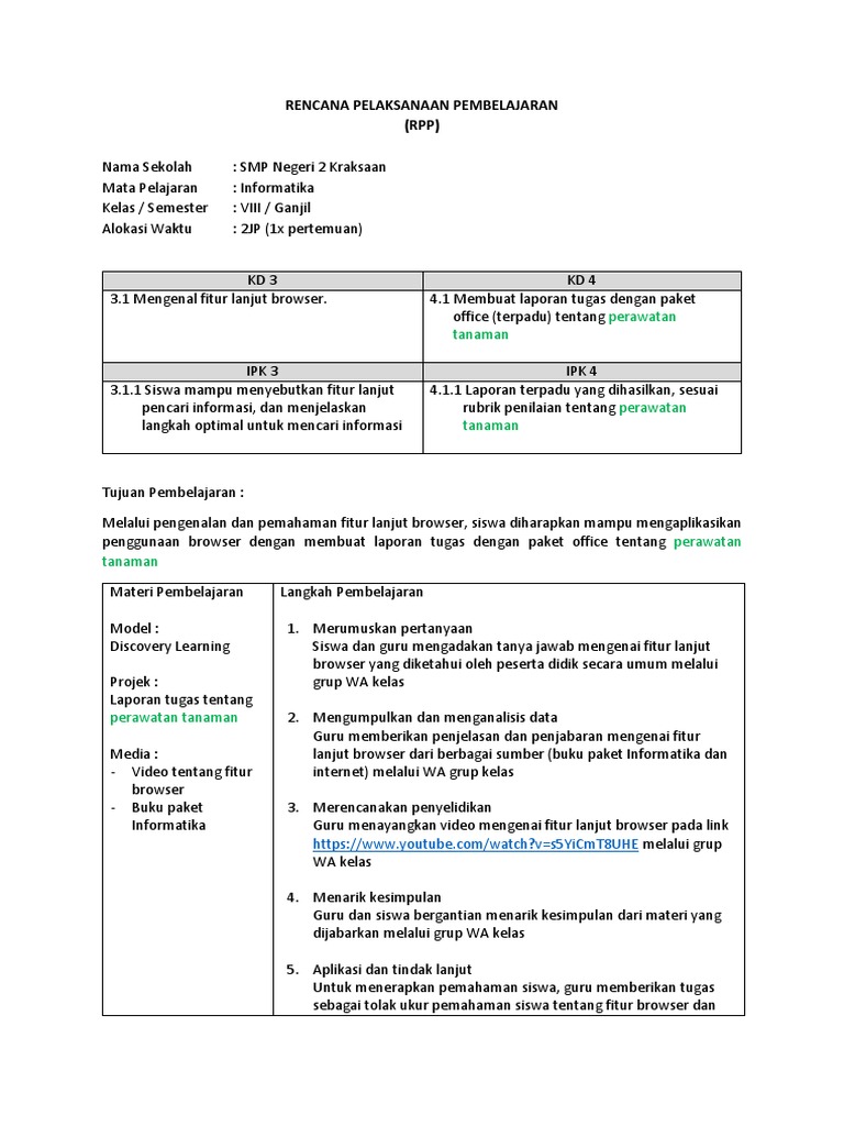 RPP Informatika | PDF