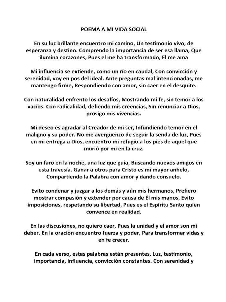 Poema A Mi Vida Social | PDF