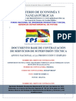 Ministerio de Economía Y Finanzas Públicas: Documento Base de Contratación de Servicios de Supervisión Técnica