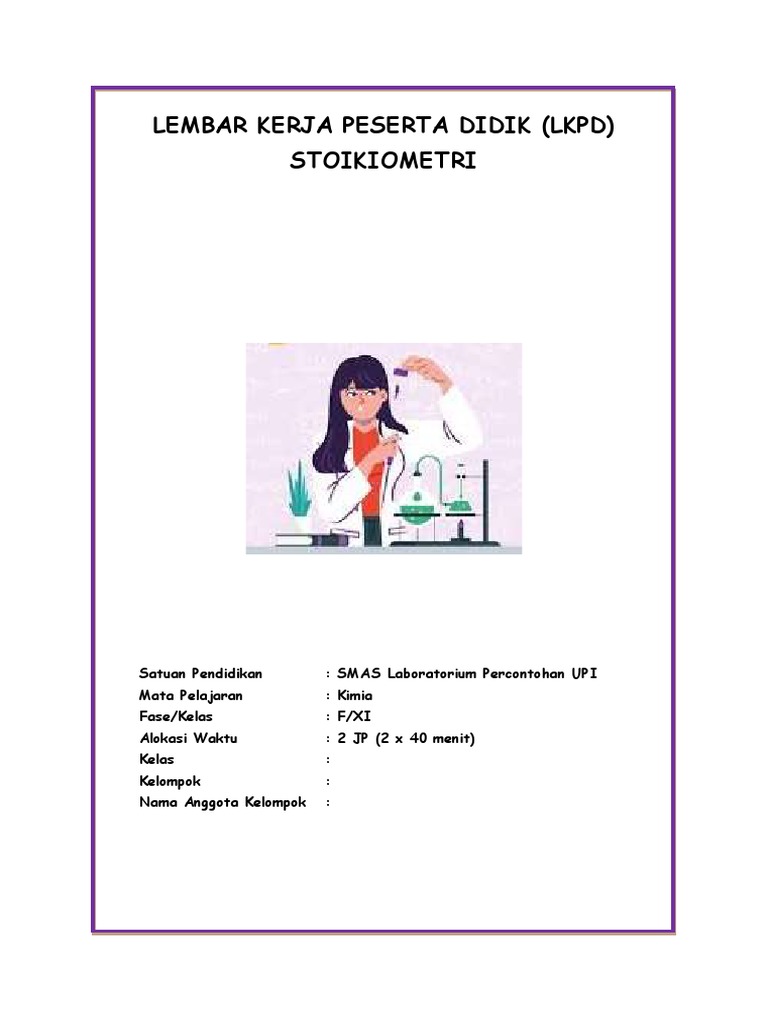 LKPD Stoikiometri Kelas XI Kimia | PDF | Metode & Bahan Ajar | Sains ...