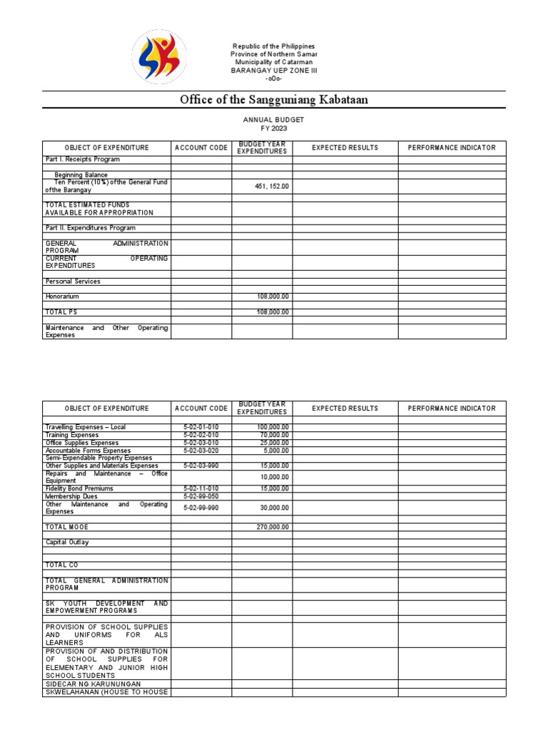 Annual Budget Template | PDF
