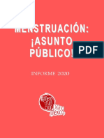 Menstruación Digna. Menstruación Digna en México. Informe 2020