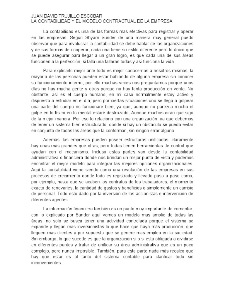 Informe Contabilidad Cap 2 Pdf Contabilidad Business