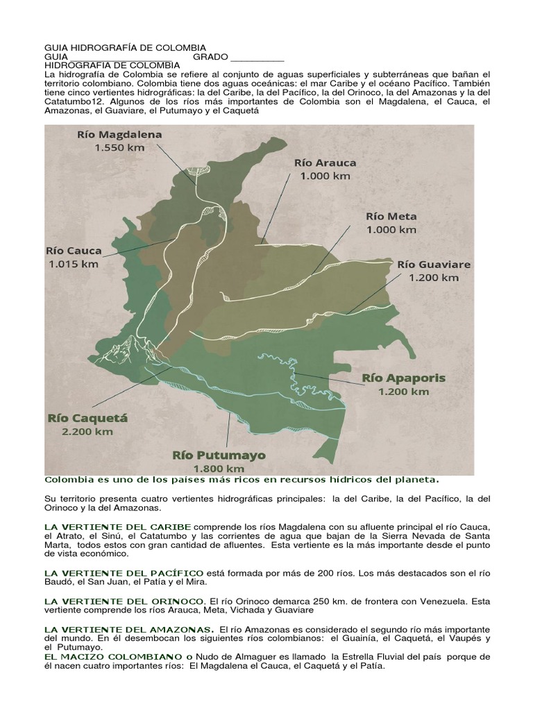 Ríos y Vertientes de Colombia | PDF | Río | Colombia