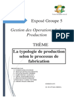 Typologie de Prod Selon Le Processus de Fabrication