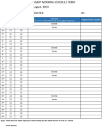 Intership Working Schedule Form