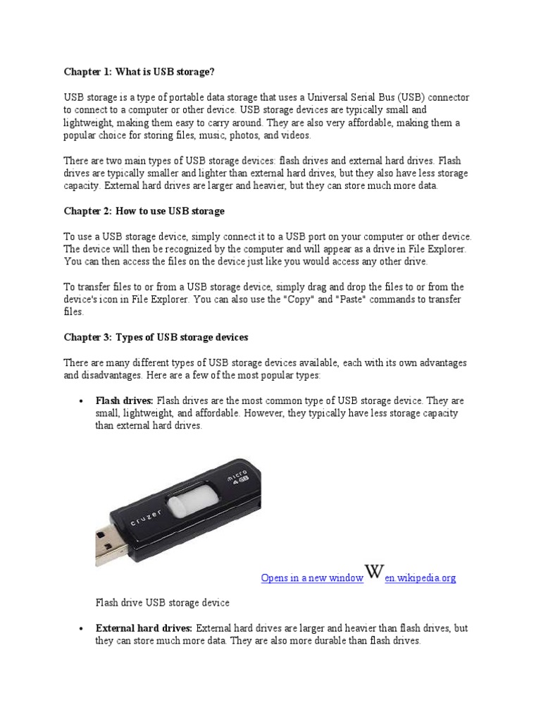 01 What Is USB Storage | PDF | Usb Flash Drive | Solid State Drive