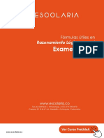 Fórmulas Útiles para El Examen de Admisión de La Universidad de Antioquia Preuniversitario Escolaria