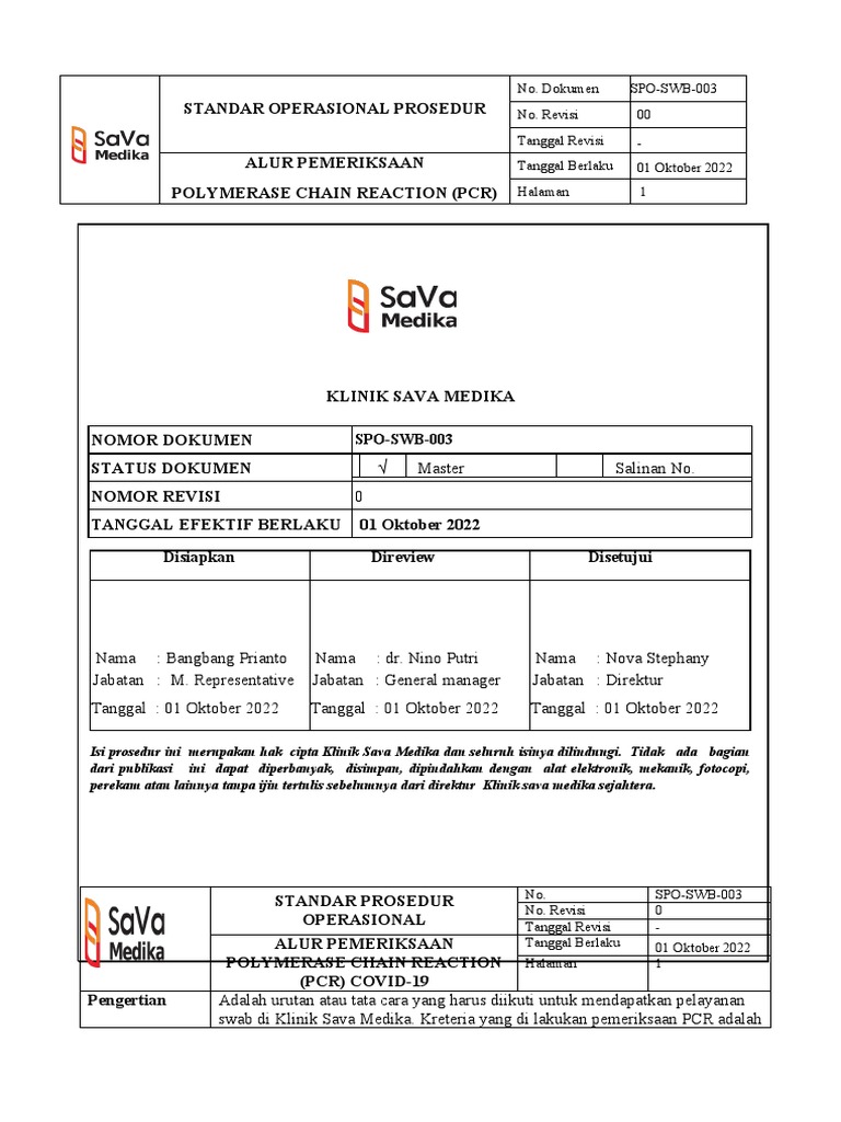 Spo SWB 003 Swab PCR | PDF