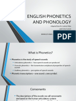 Phonetics and Phonology 2021