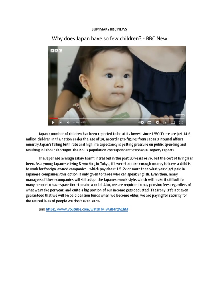 Japan's Declining Birth Rate Explained | PDF
