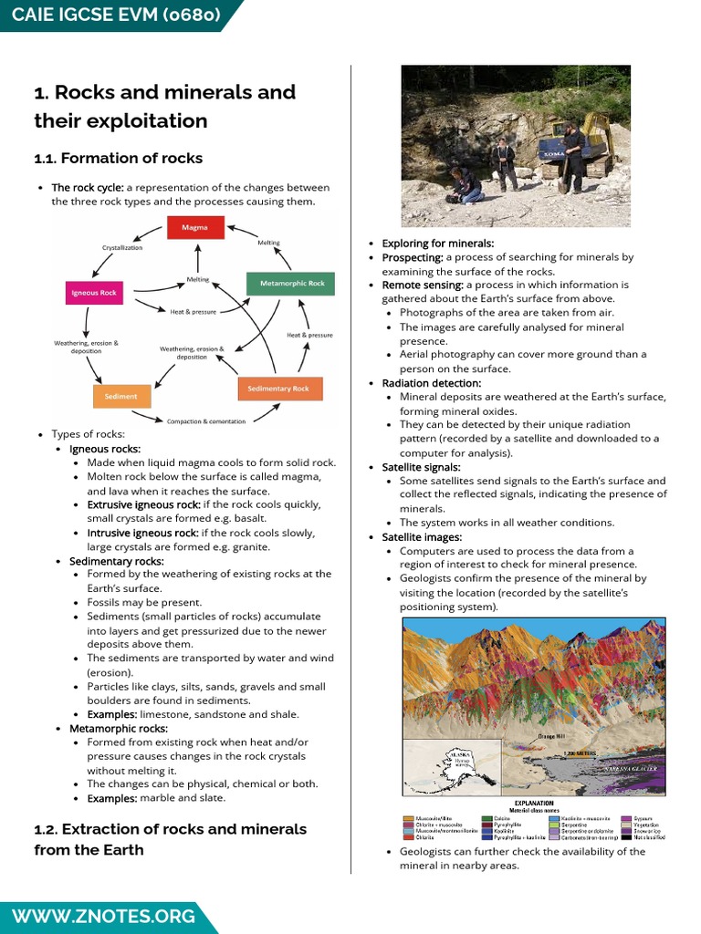 Caie igcse evm 0680 theory v1 pdf rock geology mining