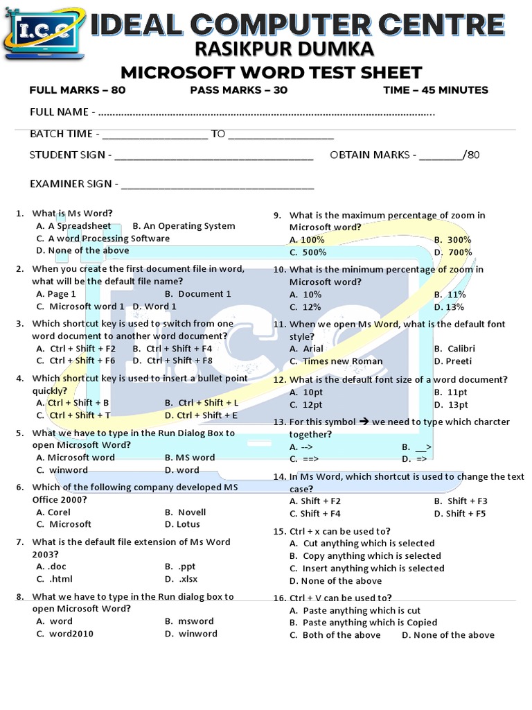 word-test-sheet-new-pdf-microsoft-word-keyboard-shortcut