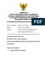 Sambutan Bupati Pelantikan Pejabat Administrator 2023