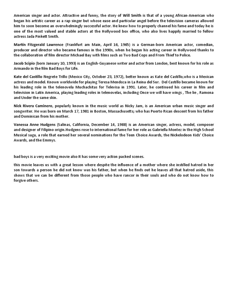 American Singer and Actor | PDF | Entertainment