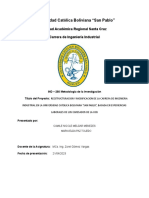 Reestructuracion y Modificacion de La Carrera de Ingenieria Industrial en La Universidad Catolica Boliviana