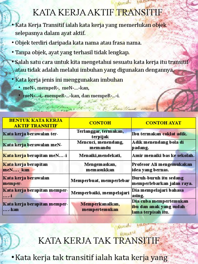 Kata Kerja Aktif Transitif | PDF