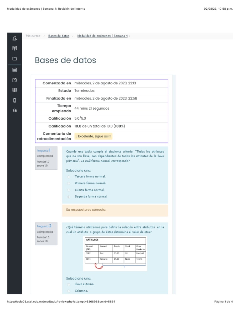 Revisión de Examen: Bases de Datos | PDF | Informática | Datos de ...
